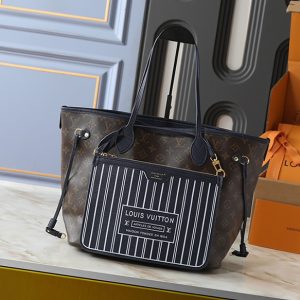 ルイヴィトン ネヴァーフルMM モノグラム ハンドバッグ ポーチ付き ブラウン M12061