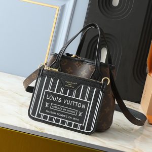 ルイヴィトン モノグラム ハンドバッグ ポーチ付き ブラウン×ブラック M12061
