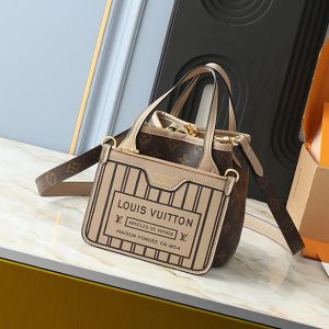 ルイヴィトン ネヴァーフルMM モノグラム ハンドバッグ ポーチ付き ブラウン×ベージュ M12061