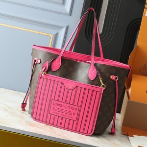 ルイヴィトン ネヴァーフルMM モノグラム ハンドバッグ ポーチ付き ピンク M12061