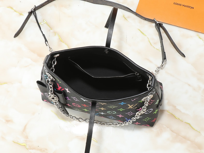 ルイヴィトン モノグラム マルチカラー チェーンハンドバッグ シルバー金具 M13014 - 画像 (9)