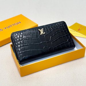 ルイ・ヴィトン クロコダイル型押し ジッピーウォレット ブラック LV002