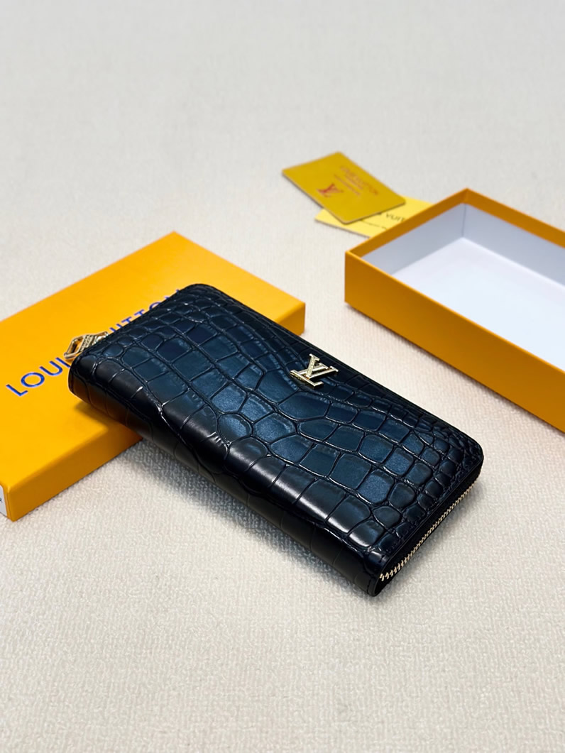 ルイ・ヴィトン クロコダイル型押し ジッピーウォレット ブラック LV002 - 画像 (5)