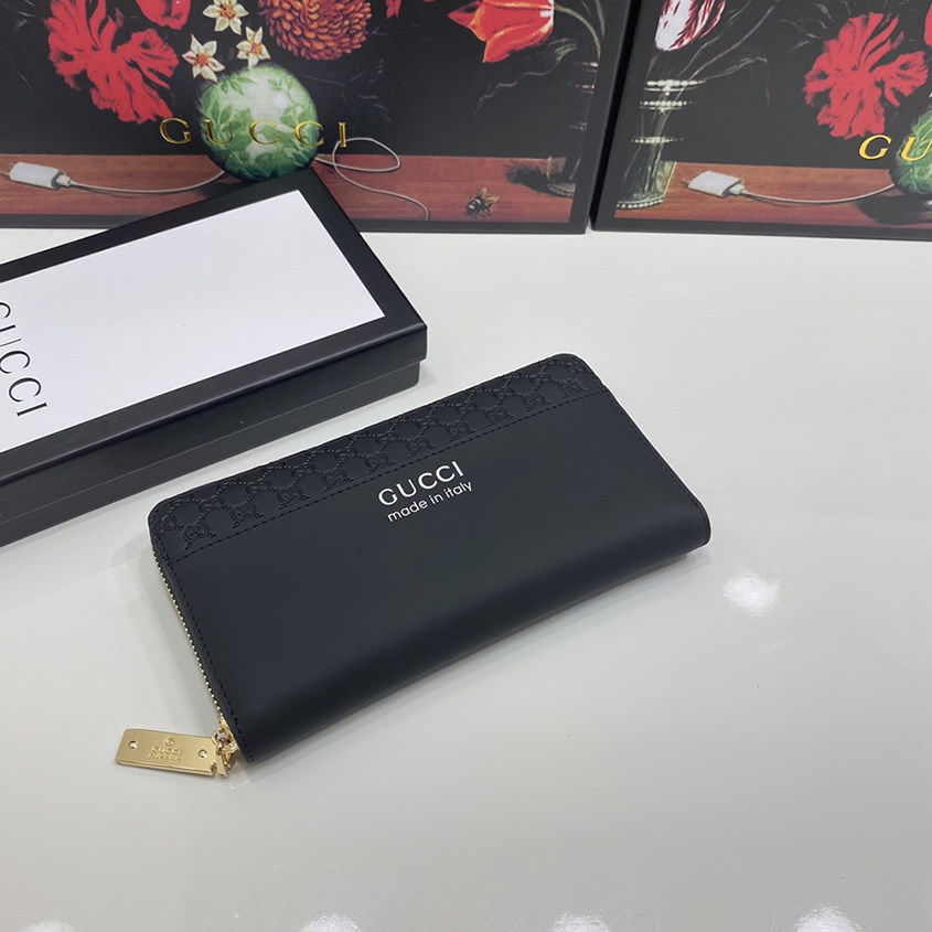 グッチ GUCCI GGエンボス ラウンドファスナー長財布 ブラック G6131 - 画像 (4)