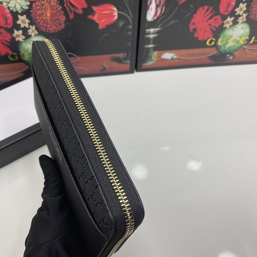 グッチ GUCCI GGエンボス ラウンドファスナー長財布 ブラック G6131 - 画像 (6)