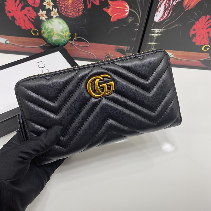 グッチ GGマーモント キルティング長財布 ブラック G6139