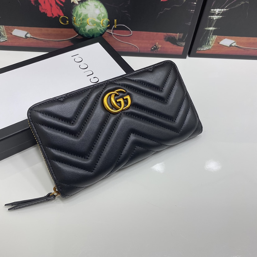 グッチ GGマーモント キルティング長財布 ブラック G6139 - 画像 (2)