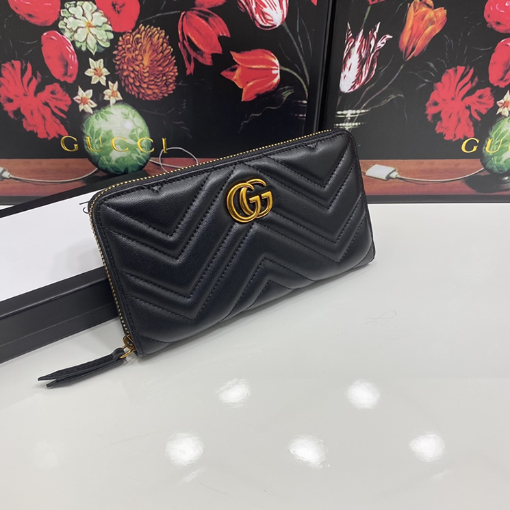 グッチ GGマーモント キルティング長財布 ブラック G6139 - 画像 (7)