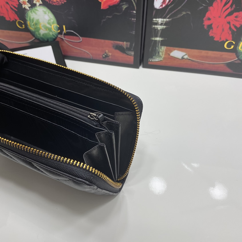 グッチ GGマーモント キルティング長財布 ブラック G6139 - 画像 (9)