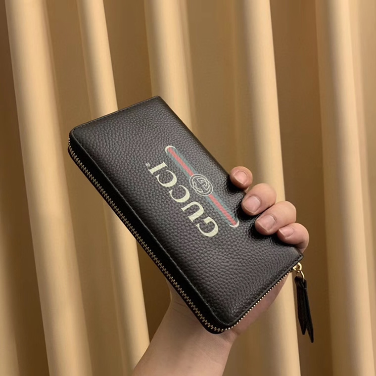 グッチ ロゴプリント ラウンドファスナー長財布 ブラック Gucci6024 - 画像 (5)