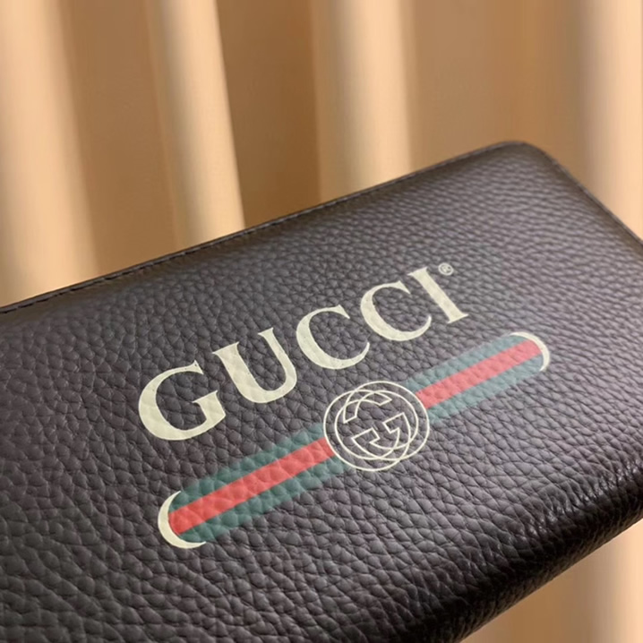 グッチ ロゴプリント ラウンドファスナー長財布 ブラック Gucci6024 - 画像 (7)