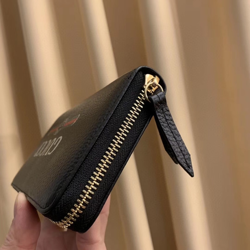 グッチ ロゴプリント ラウンドファスナー長財布 ブラック Gucci6024 - 画像 (8)
