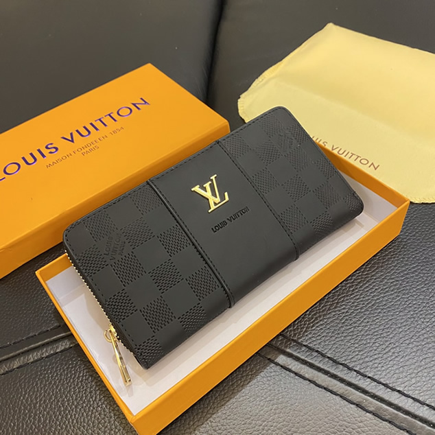 ルイ・ヴィトン ダミエ エンボス ジッピーウォレット ブラック lv005