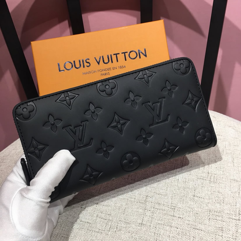 ルイ・ヴィトン モノグラム・エンボス ジッピーウォレット ブラック lv006