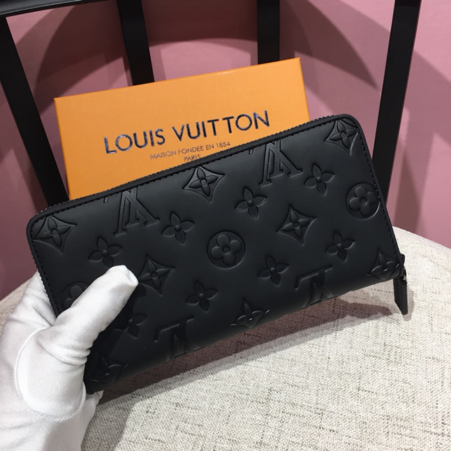 ルイ・ヴィトン モノグラム・エンボス ジッピーウォレット ブラック lv006 - 画像 (2)