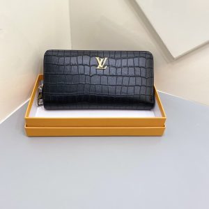 ルイ・ヴィトン クロコ調型押し ジッピーウォレット ブラック A6221