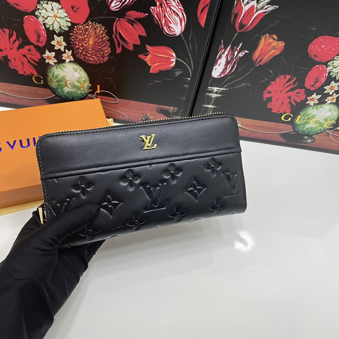 ルイ・ヴィトン モノグラム・エンボス ジッピーウォレット ブラック Lv6128