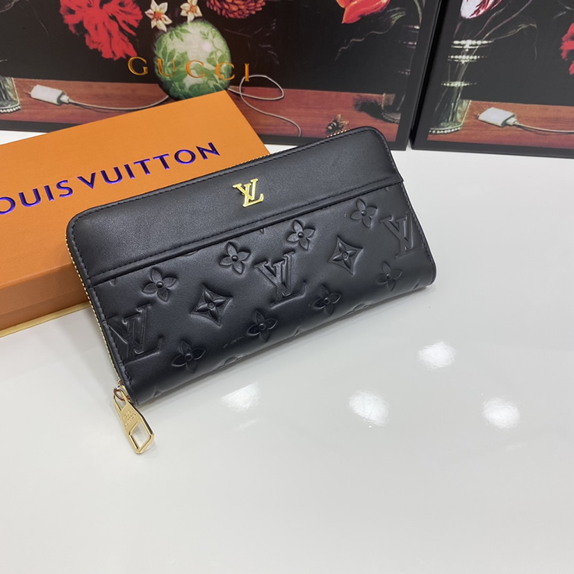 ルイ・ヴィトン モノグラム・エンボス ジッピーウォレット ブラック Lv6128 - 画像 (2)