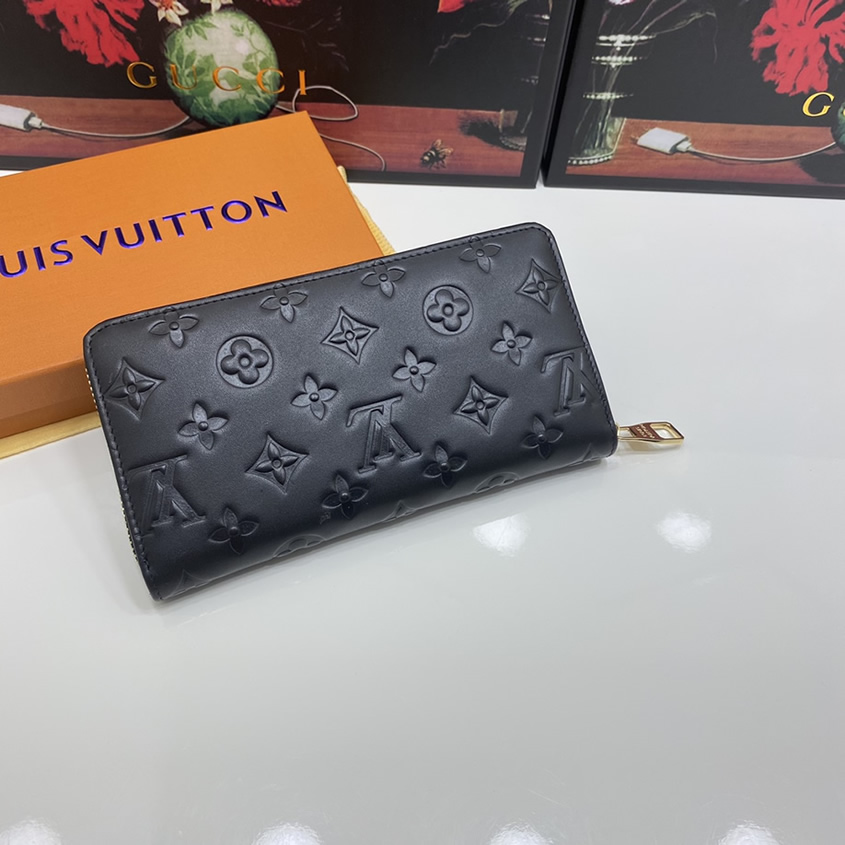 ルイ・ヴィトン モノグラム・エンボス ジッピーウォレット ブラック Lv6128 - 画像 (3)