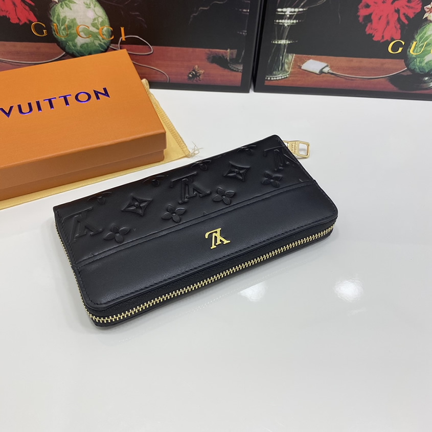 ルイ・ヴィトン モノグラム・エンボス ジッピーウォレット ブラック Lv6128 - 画像 (4)