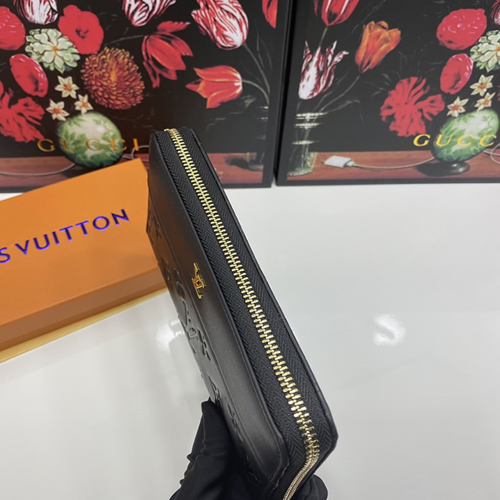 ルイ・ヴィトン モノグラム・エンボス ジッピーウォレット ブラック Lv6128 - 画像 (5)