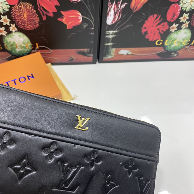 ルイ・ヴィトン モノグラム・エンボス ジッピーウォレット ブラック Lv6128 - 画像 (6)