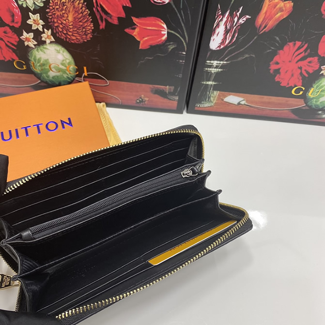 ルイ・ヴィトン モノグラム・エンボス ジッピーウォレット ブラック Lv6128 - 画像 (8)