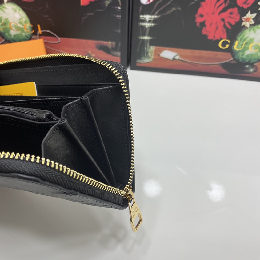 ルイ・ヴィトン モノグラム・エンボス ジッピーウォレット ブラック Lv6128 - 画像 (9)
