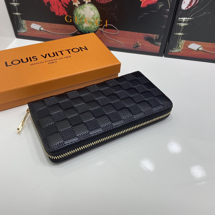 ルイ・ヴィトン ダミエ エンボス ジッピーウォレット ブラック L6130 - 画像 (4)