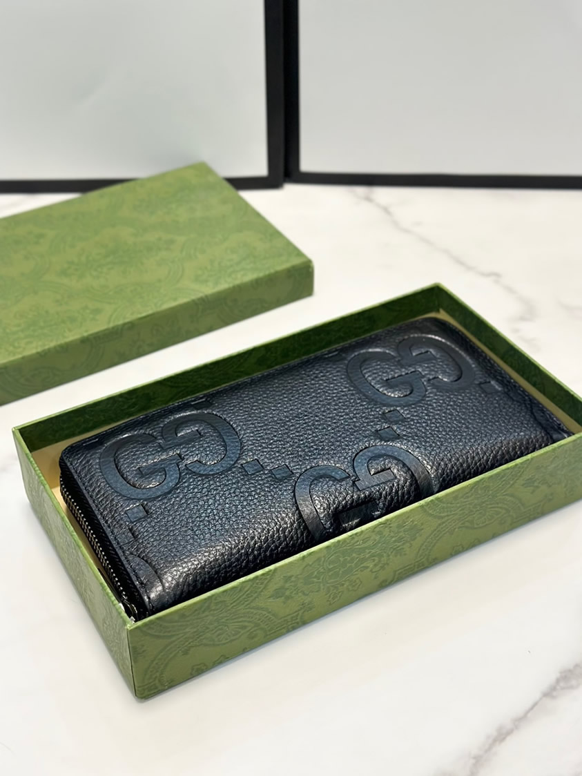 グッチ GGエンボス ラウンドファスナー長財布 ブラック guc001 - 画像 (3)