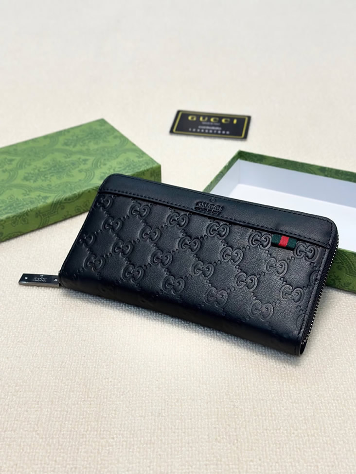 グッチ GGエンボス ラウンドファスナー長財布 ブラック guc002 - 画像 (8)