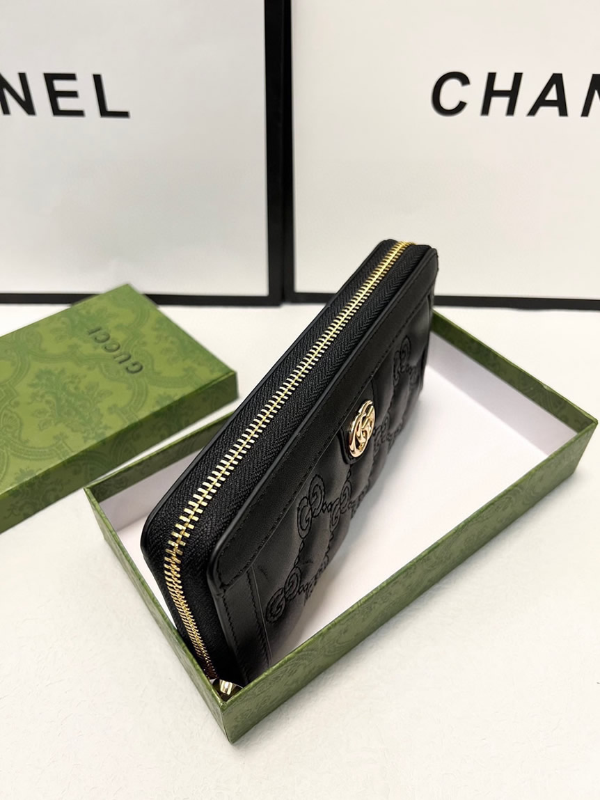グッチ GGマーモント キルティング ラウンドファスナー長財布 ブラック guc003 - 画像 (7)