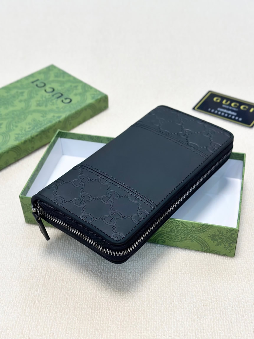 グッチ GGエンボス ラウンドファスナー長財布 ブラック guc004 - 画像 (3)