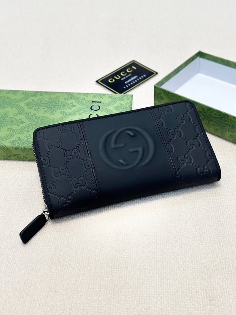 グッチ GGエンボス ラウンドファスナー長財布 ブラック guc004 - 画像 (4)
