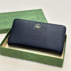 グッチ GGマーモント ラウンドファスナー長財布 ブラック guc007