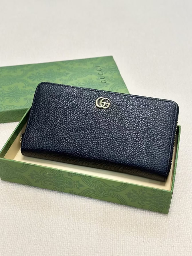 グッチ GGマーモント ラウンドファスナー長財布 ブラック guc007