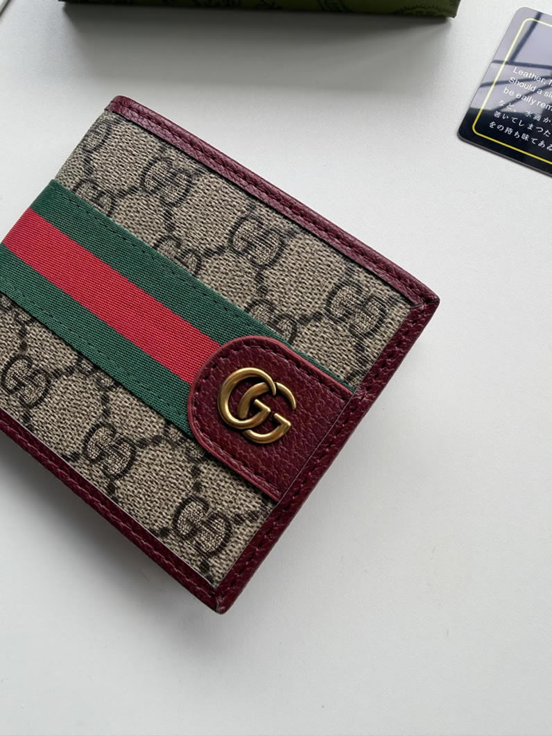 グッチ オフィディア GGスプリーム カードケース(ジップ付き)レッド 597606 - 画像 (3)