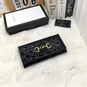 グッチ ホースビット 1955 パテントレザー コンチネンタルウォレット 8703