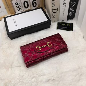 グッチ ホースビット 1955 パテントレザー コンチネンタルウォレット 8703