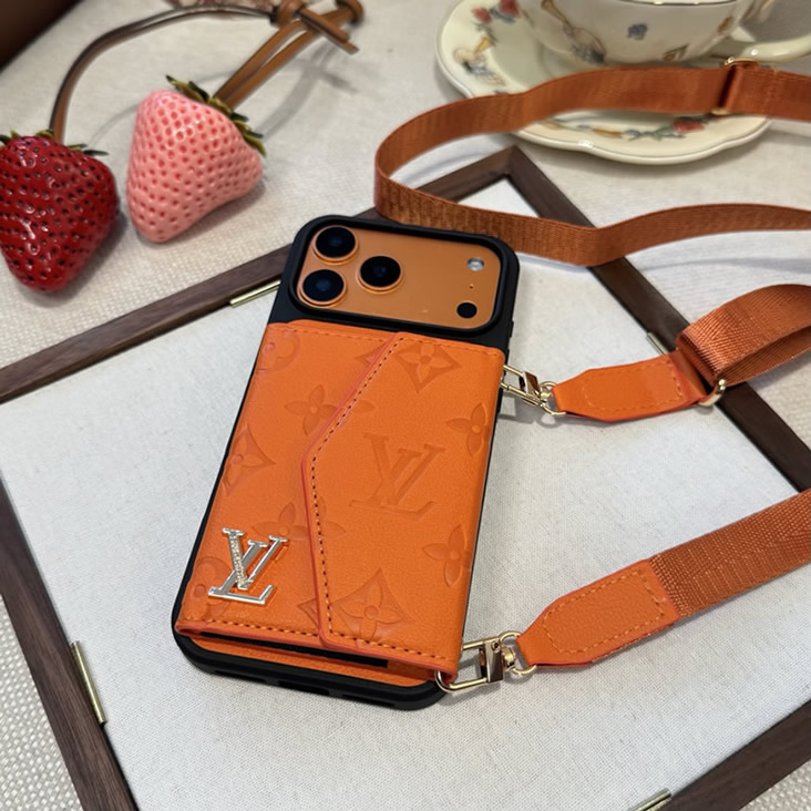 ルイ・ヴィトン iPhone用 モノグラム・エンボス レザー フォンケース(オレンジ) IP039 - 画像 (3)
