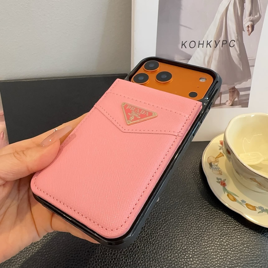 プラダ iPhone用 サフィアーノレザー フォンケース(ピンク) IP053 - 画像 (6)