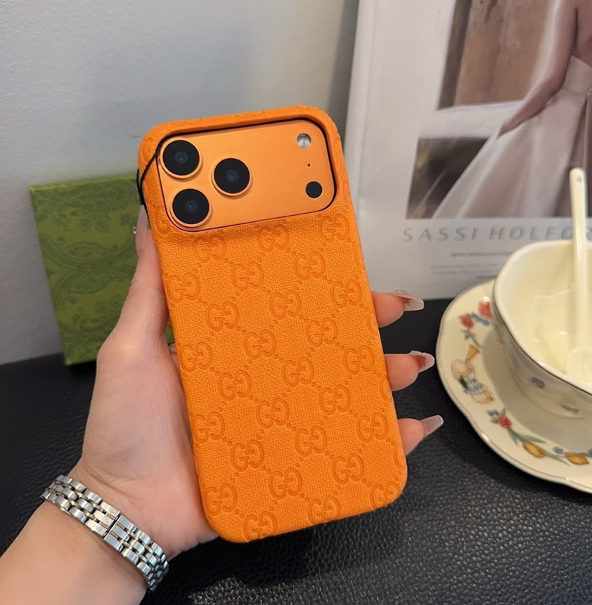 グッチ iPhone用 エンボスロゴ フォンケース(オレンジ) IP055 - 画像 (6)
