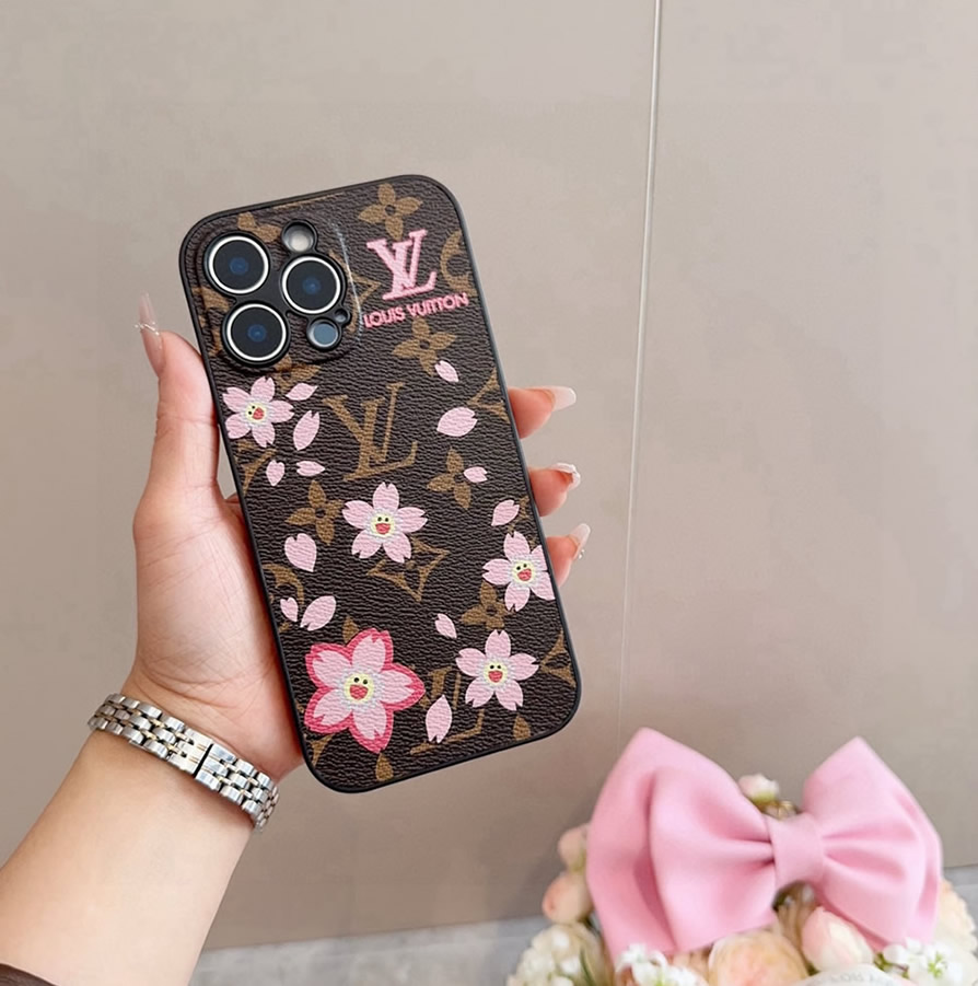 ルイ・ヴィトン iPhone用 モノグラム・キャンバス フォンケース(桜プリント) IP060