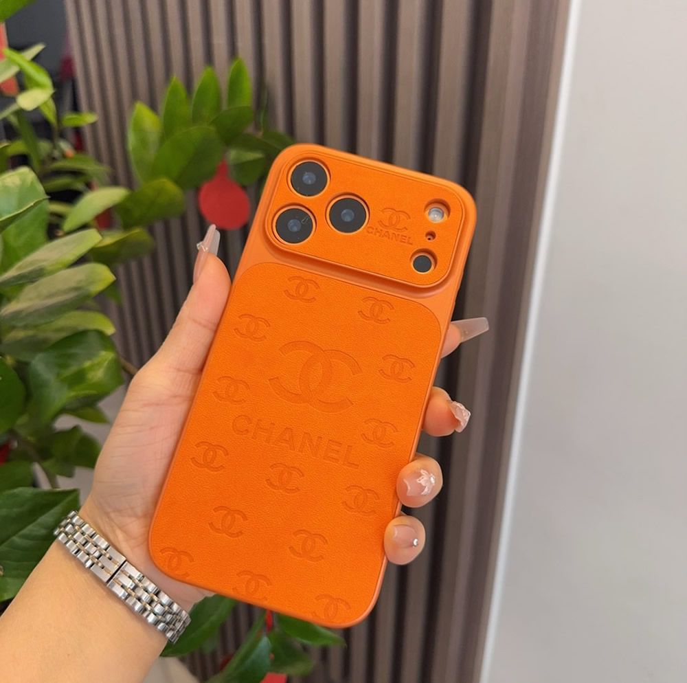 シャネル iPhone用 エンボスCCロゴ フォンケース(オレンジ) IP062 - 画像 (5)