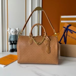 ルイ・ヴィトン スピーディ・バンドリエール マイクロモノグラム パーフォレーション キャメル M28522