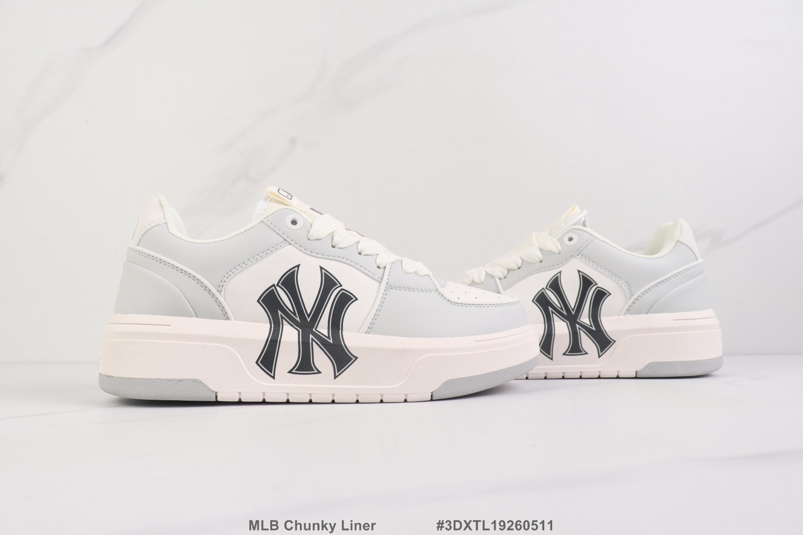 MLB チャンキーライナー ニューヨーク・ヤンキース ホワイト×グレー shoes297 - 画像 (2)