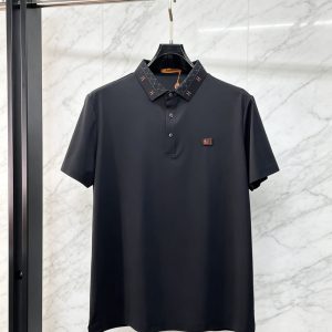 エルメス Hモチーフカラー コットン ポロシャツ ブラック FS182