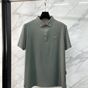 エルメス Hモチーフカラー コットン ポロシャツ セージグリーン FS184