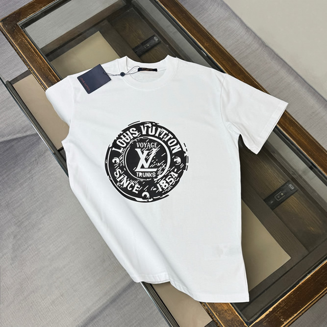 ルイ・ヴィトン ヴォヤージュ トランクス コットン Tシャツ ホワイト FS186