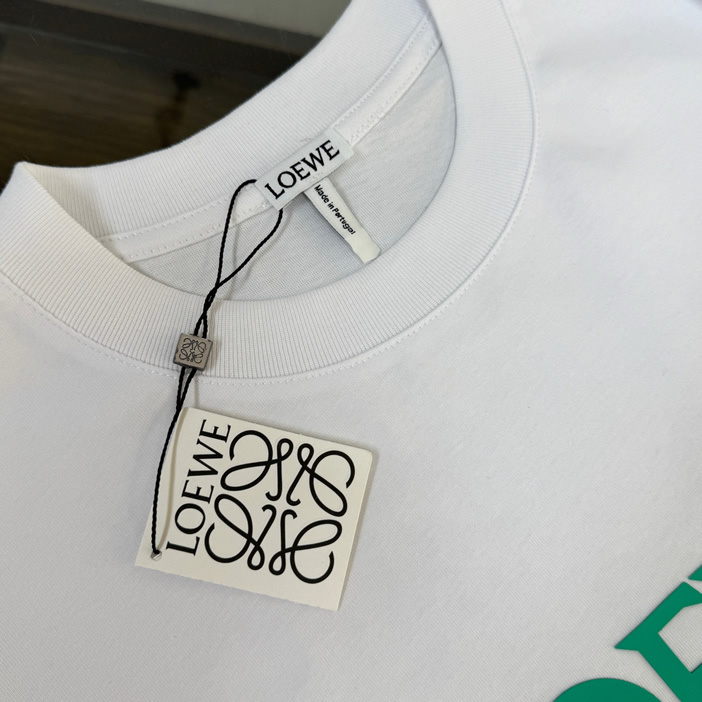 ロエベ アナグラム グラフィック コットン Tシャツ ホワイト FS190 - 画像 (3)